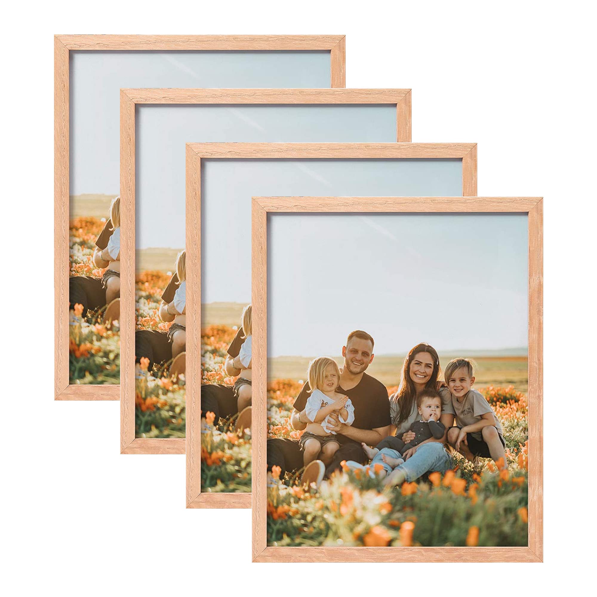ATOBART 8x10 Oak Wood Frames 4 Pack