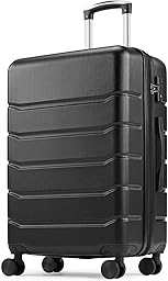 Sweetcrispy Carry on Suitcase, Luggage with Spinner Wheels, Hard Shell ABS, TSA Lock, 20 Inch Black