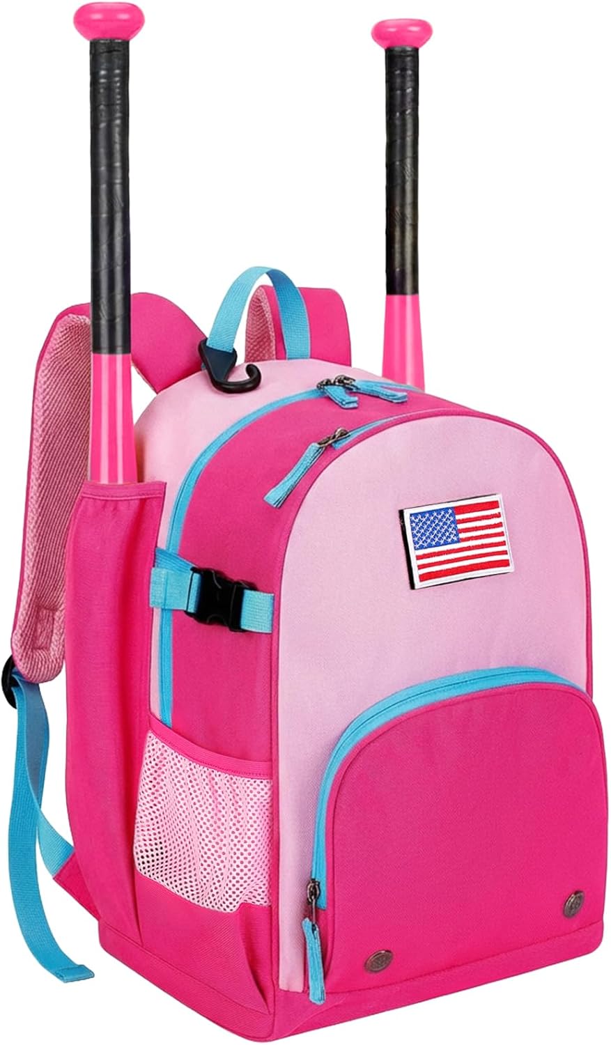 Choco Mocha TBall Bag for Toddler, Kids Baseball & Softball Backpack with Bat Holder