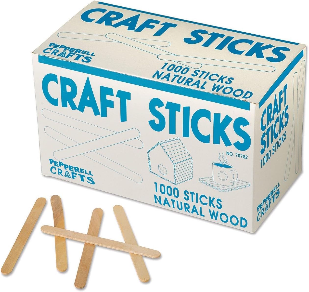 Regular Craft Sticks, 4-1/2" x 3/8", Natural (Box of 1000)