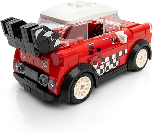 Miniatura 5 de Block Builder Juego de bloques de construcción de coches de carreras. Bloques de construcción de coches de carreras para niños y adultos (rojo)