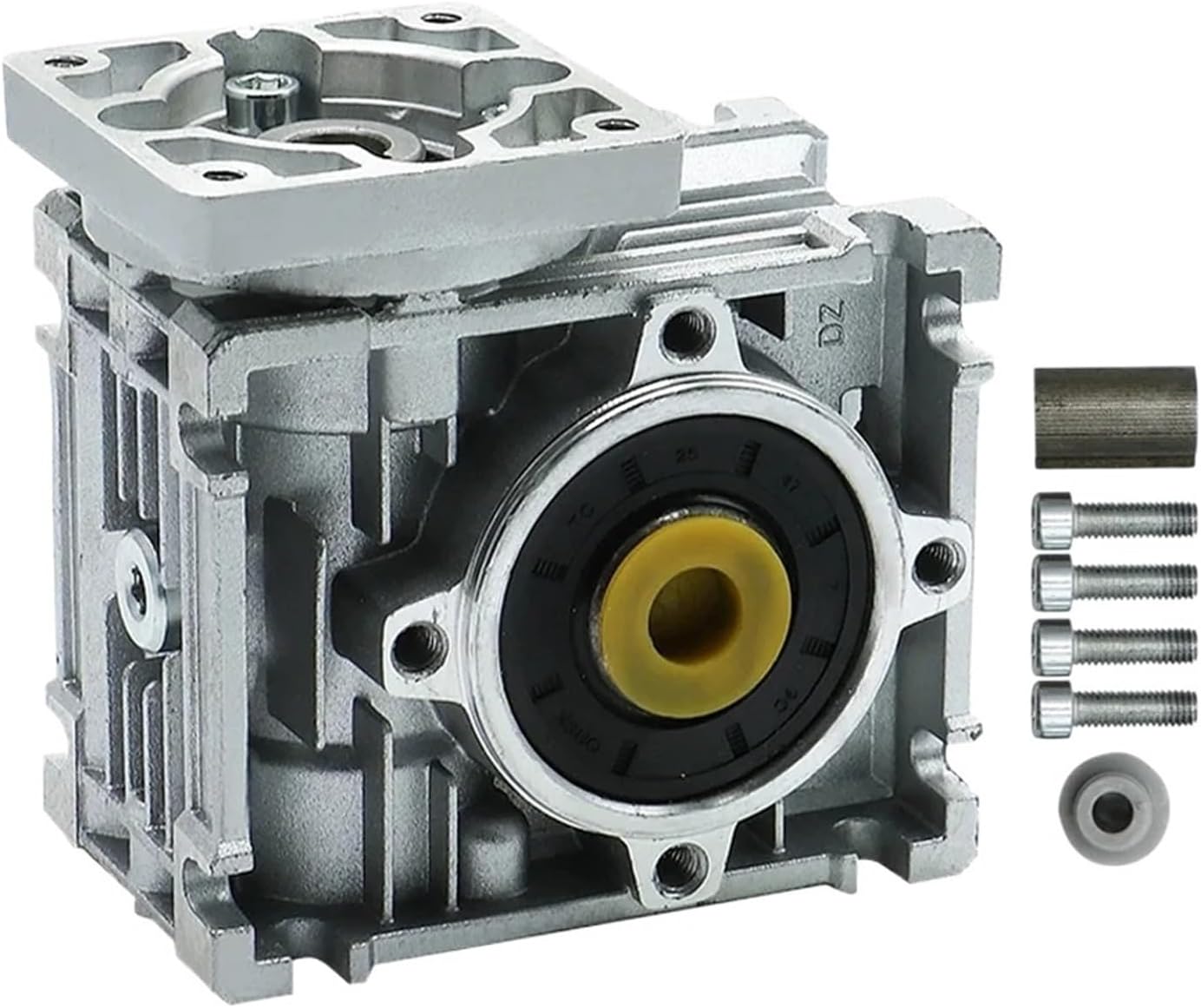 5:1 to 80:1 Worm Gear Reducer NMRV030 High Tq Gearbox Input 8mm 11mm Output 14mm with 60mm Flange for Nema23 Motor(RATIO80-60X60 for NEMA23)