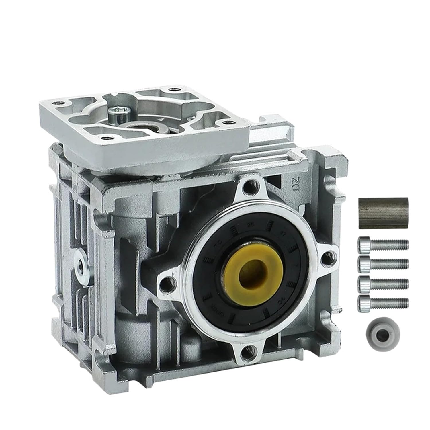 5:1 to 80:1 Worm Gear Reducer NMRV030 High Tq Gearbox Input 8mm 11mm Output 14mm with 60mm Flange for Nema23 Motor(RATIO80-90X90)