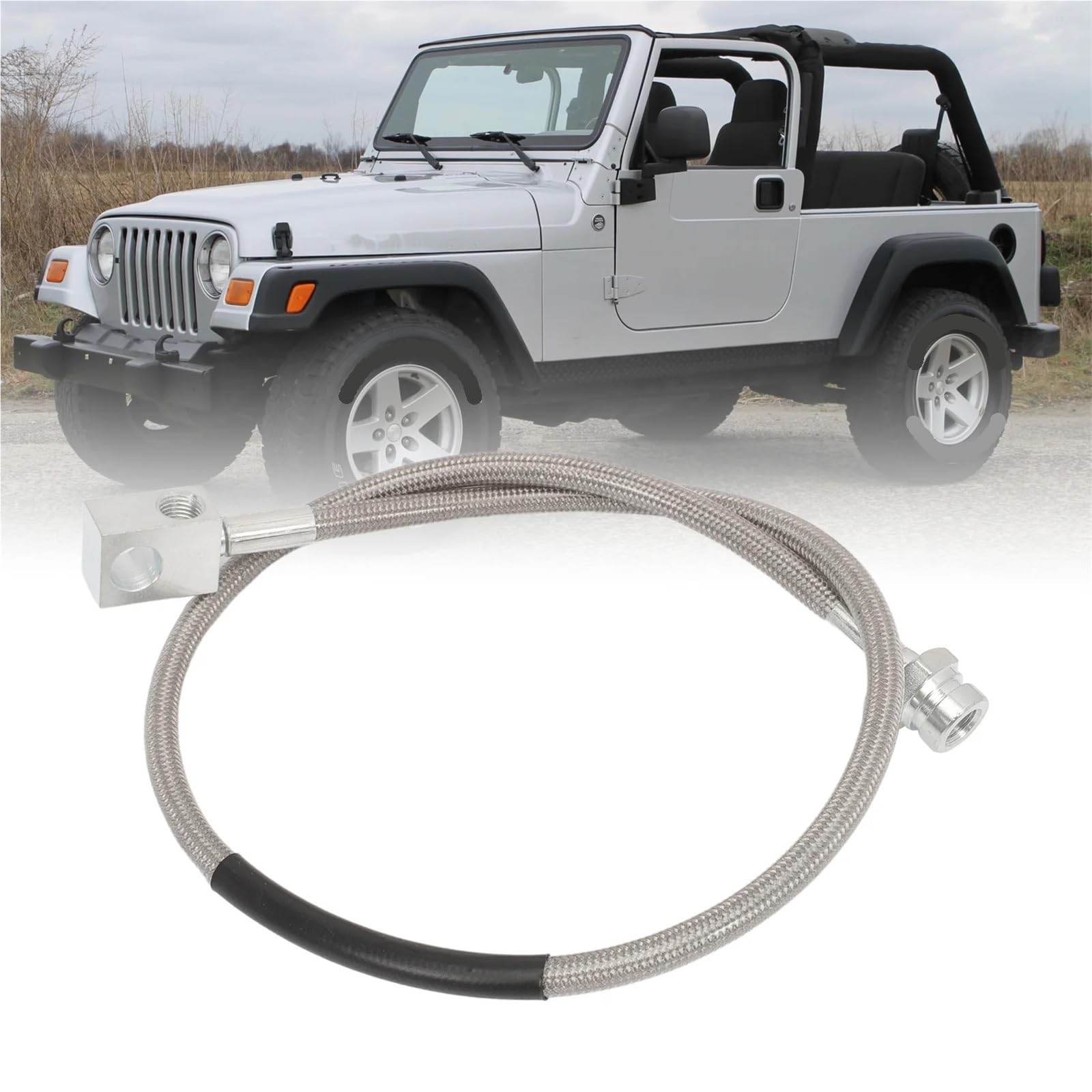 zacisków hamulcowych 89715 Przednie i tylne przedłużone przewody hamulcowe ze stali nierdzewnej pasujące do Jeep Wrangler TJ YJ 87-06 Cherokee XJ 84-01 4-6"