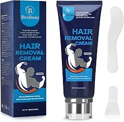 Creme de depilação suave para homens: sem irritação na pele - Áreas íntimas/privadas, remoção eficaz de pelos - creme depilatório corporal para remover cabelos indesejados 80 ml