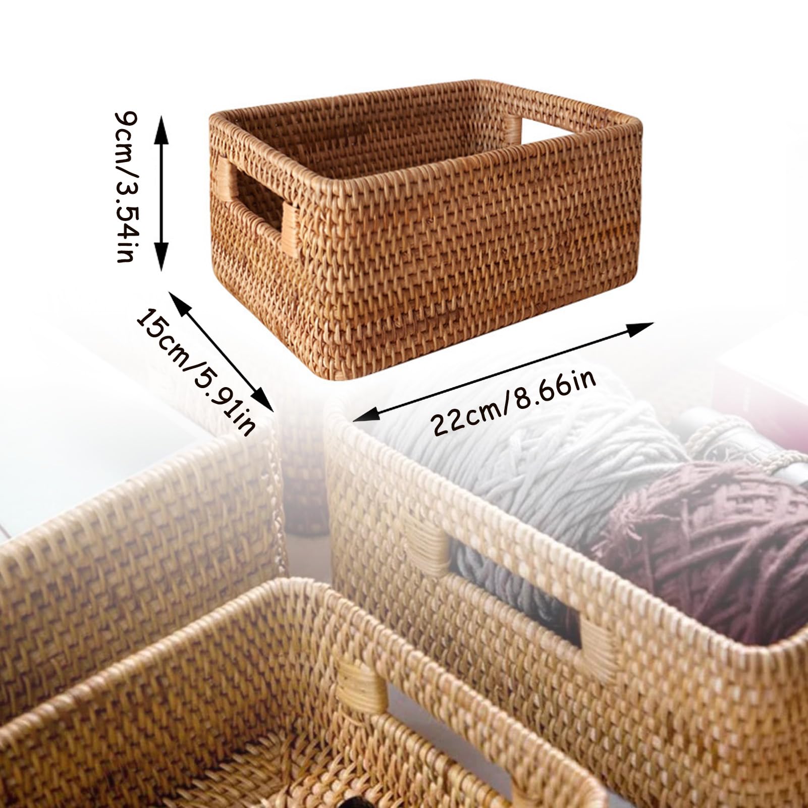 ICERZCZ Cesto Portaoggetti Extra Large In Corda 105L - Rettangolare 63,5x40,6x40,6 Cm Per Coperte, Giocattoli, Vestiti - Bianco E Marrone