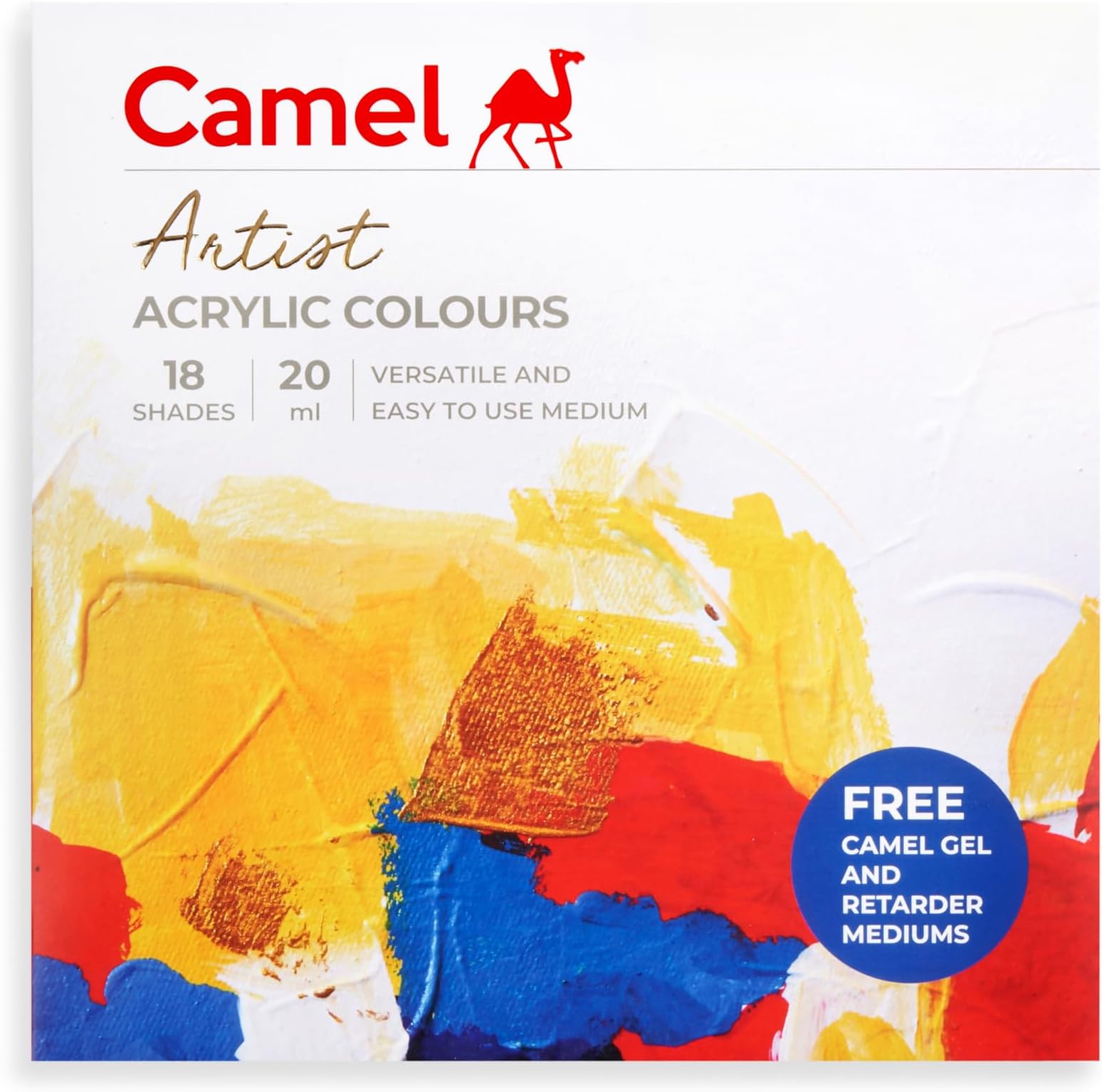 Camel Artist Acrylic colors - 18 Shades, 20ml, Multicolor (811191)