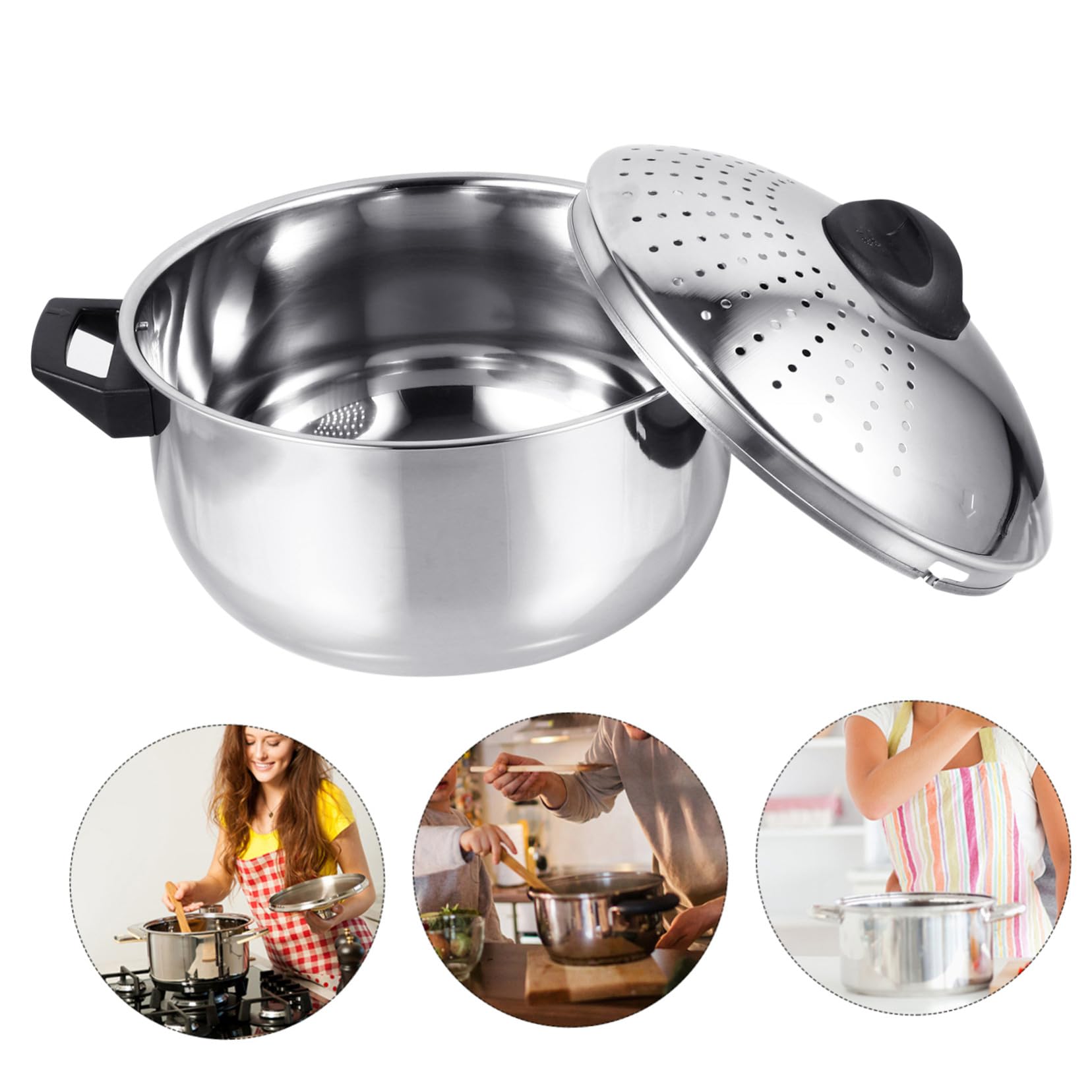 Pentola per Noodles in Acciaio Inox Argento, Portatile