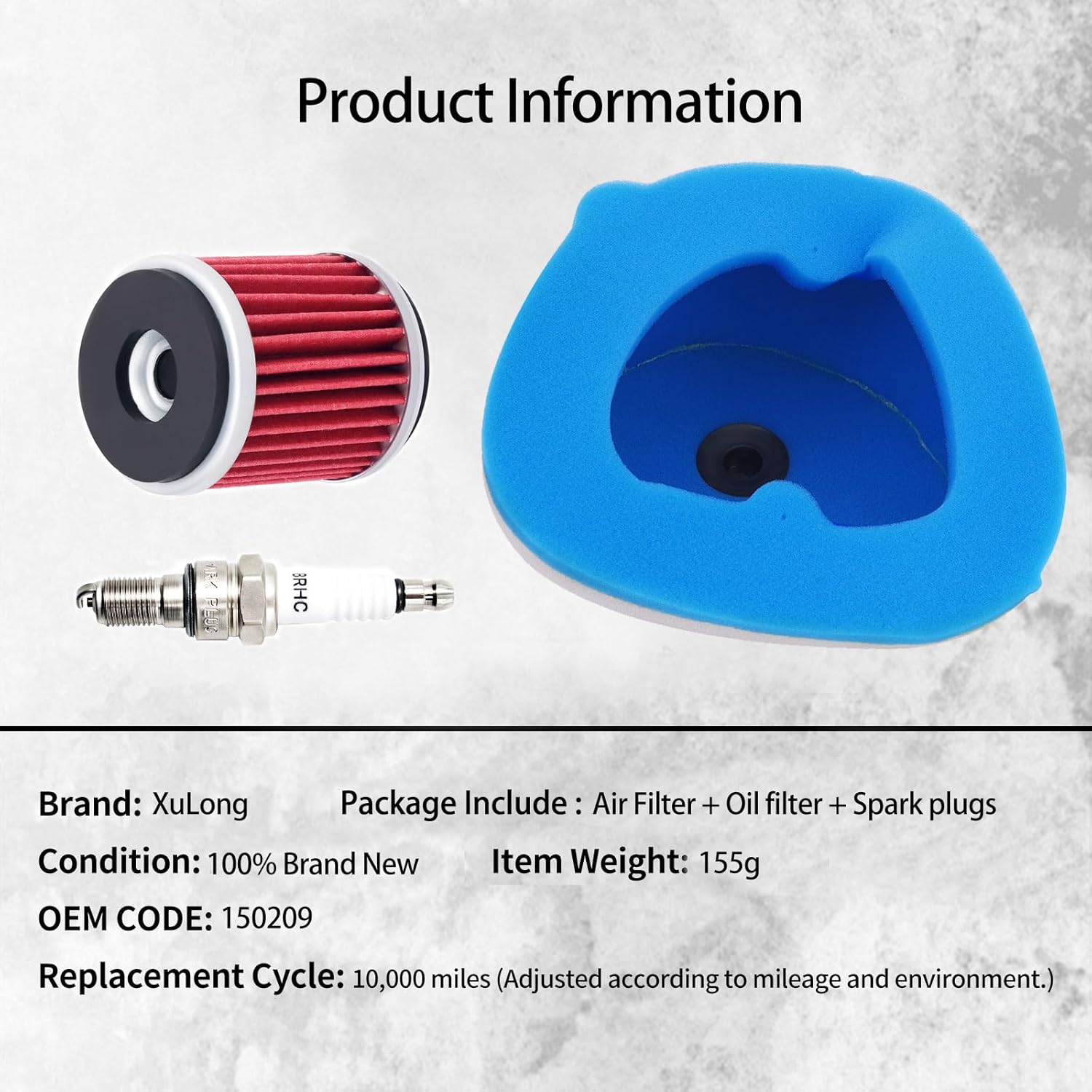 Air Filter Oil Filter Spark Plug Compatible with Yamaha WR250F 2001-2002/WR400F 1998-2000/WR426F 2000-2002/YZ125 1997-2020/YZ125X 2020/YZ250 1997-2020/YZ250F 2001-2013