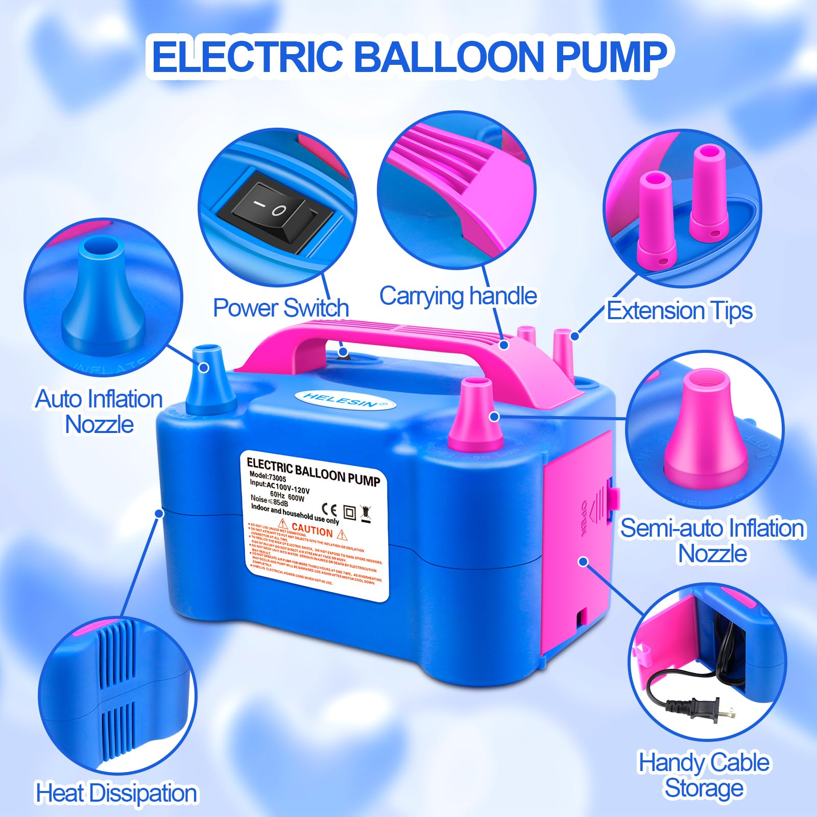 Snapklik.com : Electric Balloon Pump Portable Electric Balloon Blower ...