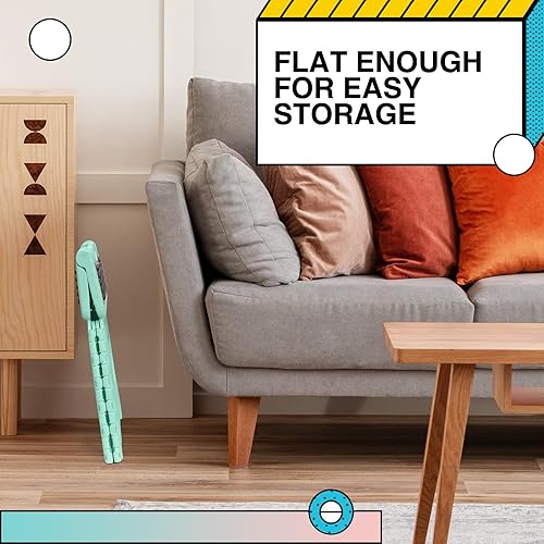 Miniatura 7 de Uinicor Taburete plegable de 11 pulgadas para adultos y niños con capacidad para hasta 300 libras, taburetes plegables antideslizantes con mango