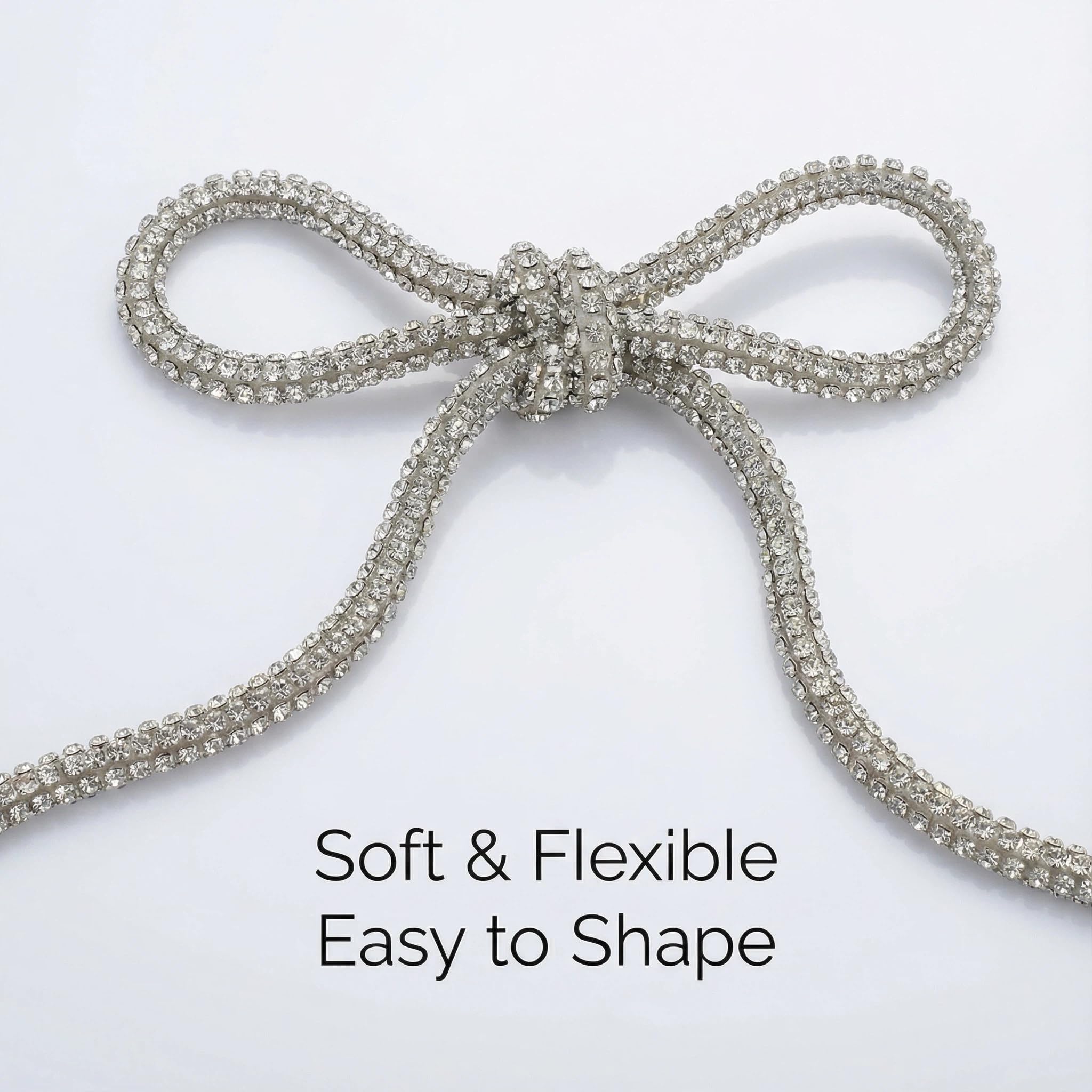 GDO GIOIE D'ORIENTE Cordone Strass in Silicone, 4 mm x 50 m, con Cristalli Decorativi per Accessori Moda Borse Fai da te (Trasparente, 4mm x 50m)