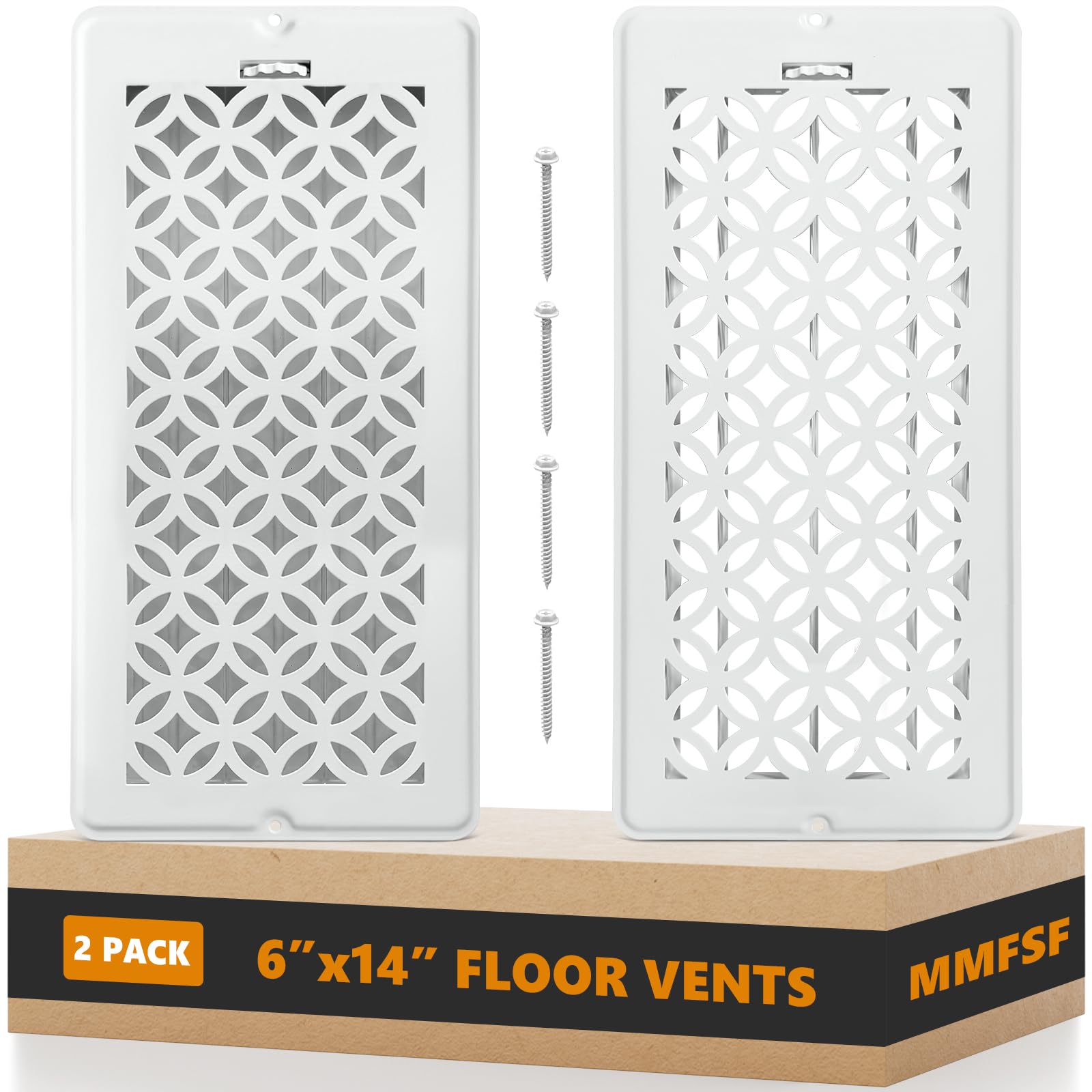 Housses d'aération de sol réglables pour grille de ventilation plafond et mur blanc 15x35cm