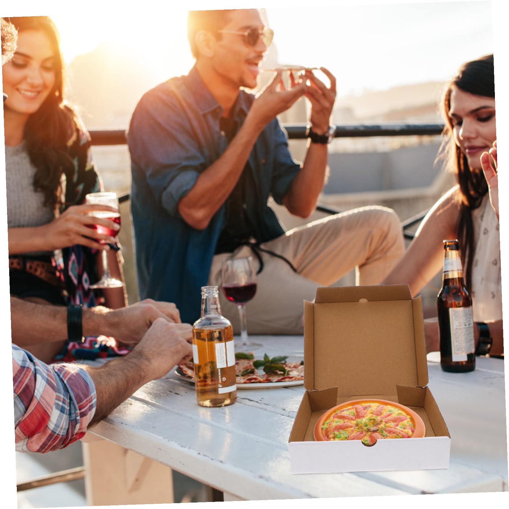 30 Szt. Szt Białe Faliste Pudełka Pizzę Cali Wielokrotnego Użytku Kartonowe Pudełka Do Pakowania Pizzy Ekologiczne Utrzymujące Świeżość Ciast Ciasteczek i Przekąsek Sztuk