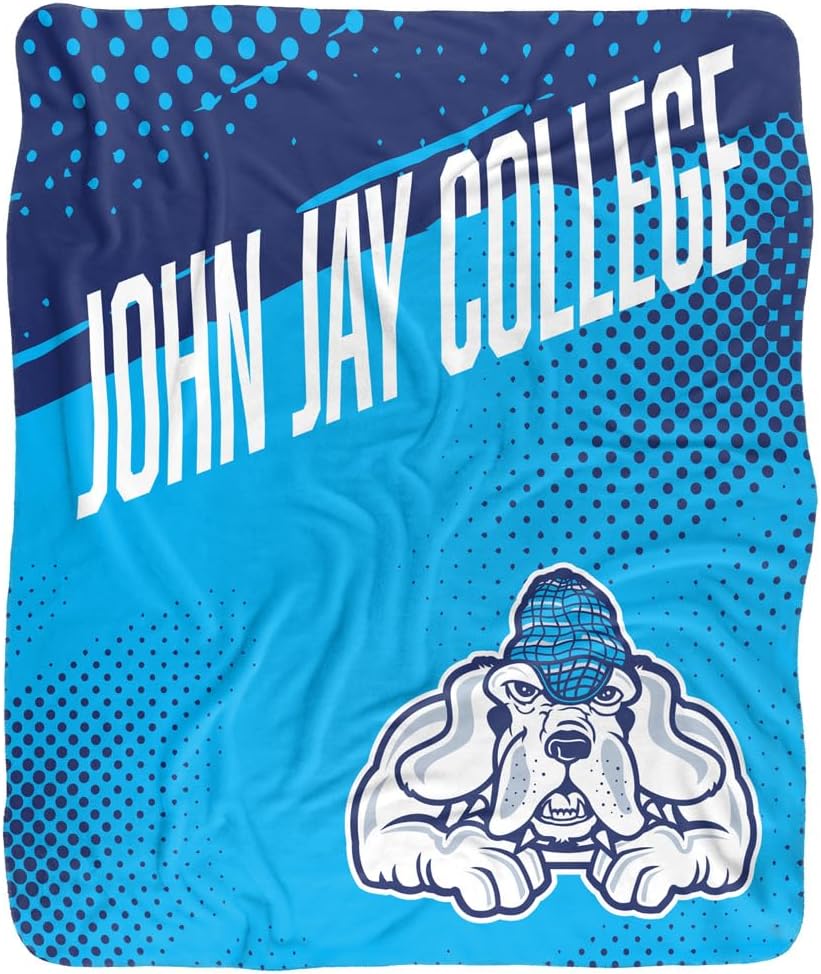 LOGOVISION John Jay College of Criminal Justice Fan Zone Silky Touch Sherpa Back Super Soft Throw Blanket 50"x60"