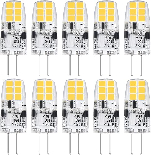 Bombilla G4, bombillas LED G4 ACDC 12 V tipo bi pin base bombilla 20 W G4 bombillas halógenas de repuesto para iluminación de paisaje, luz diurna