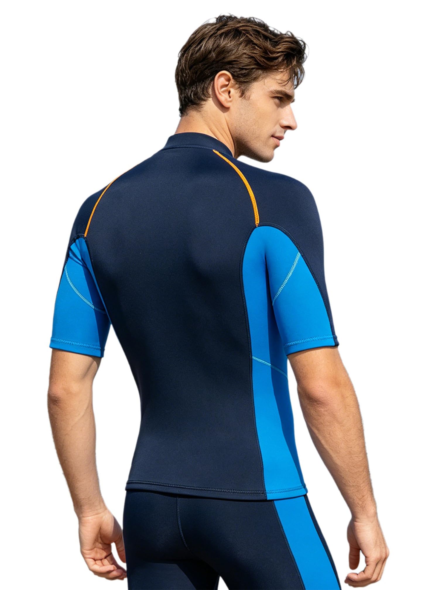 TiaoBug Muta da Sub Uomo Maglietta in Neoprene da 1,5 mm per Snorkeling e Nuoto Maglia Protettiva con Zip Frontale Rashguard Top per Immersione Surf Wetsuit Swimwear