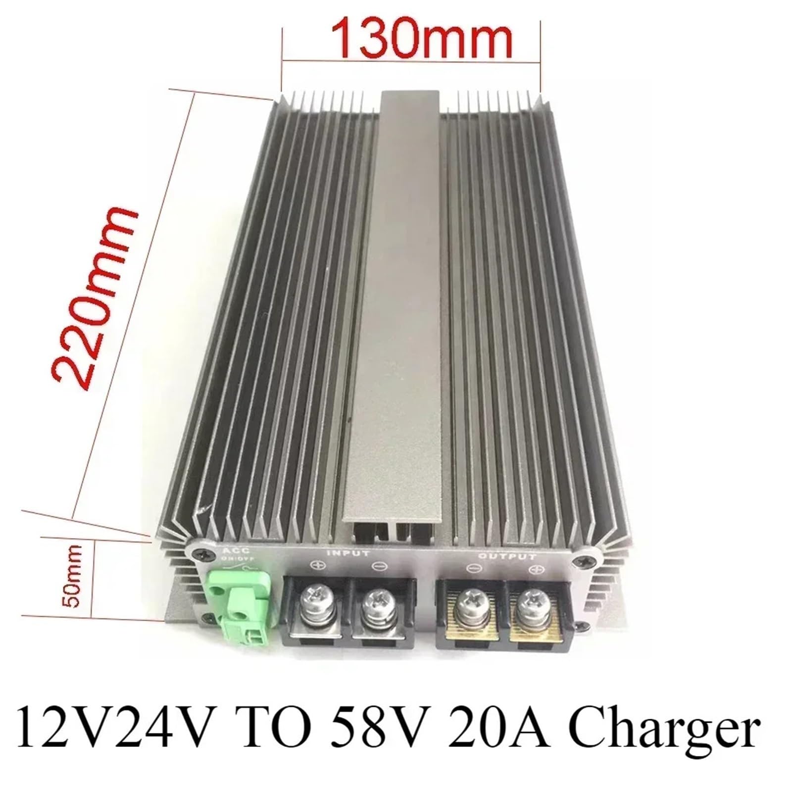Przetwornica napięcia 12 V/24 V na 58 V 10 A-30 A, ładowarka do akumulatora pomocniczego 48 V Life-Po4 RV(12V24V-58V20ACharger)