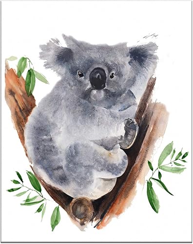 7Dots Art. Impresión artística de acuarela, póster de 8 x 10 pulgadas en papel grueso de acuarela para habitación de niños, dormitorio, baño.