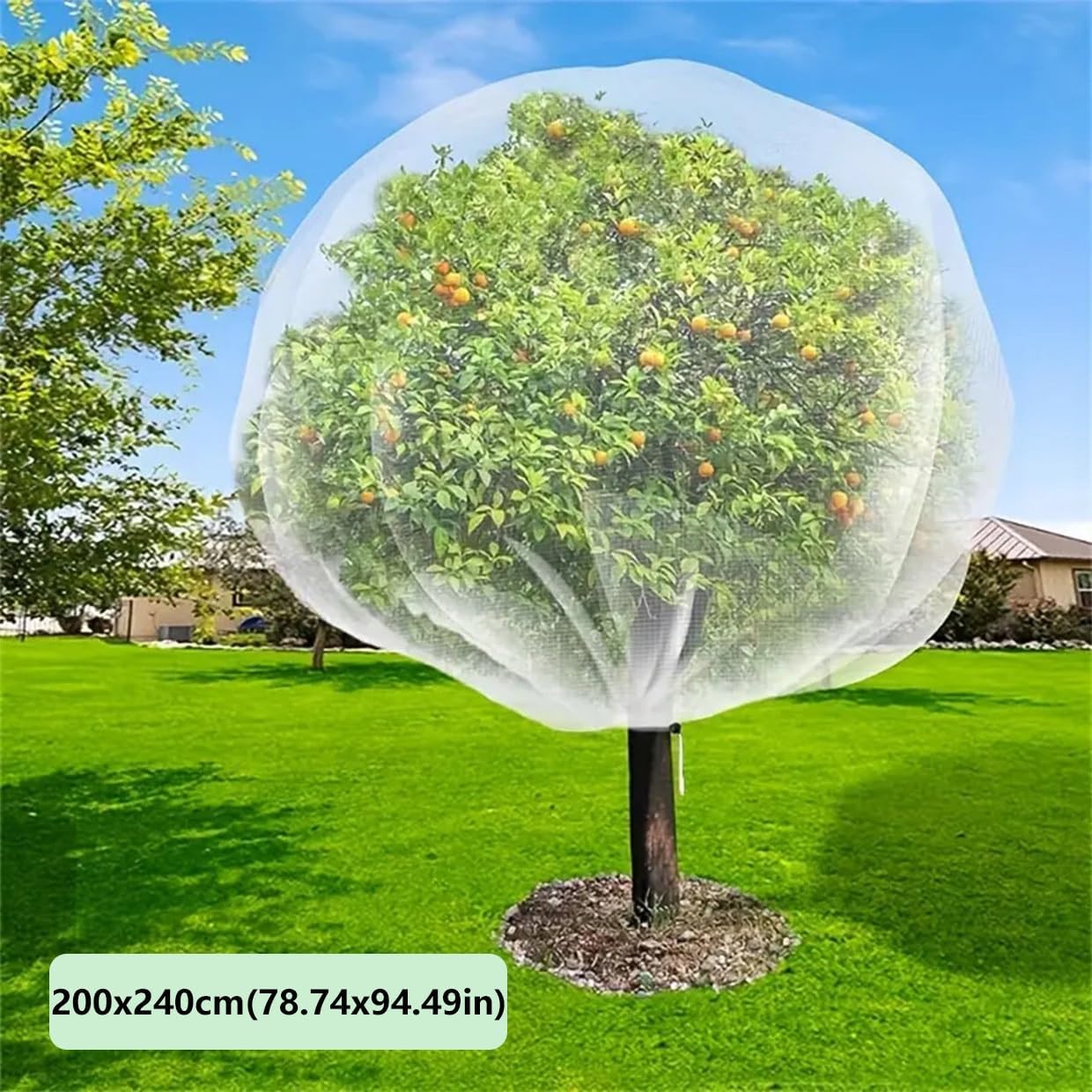 Fruit Tree Netting, Bird Plant Protection Cover Reusable Garden with Drawstring and Zipper, for Vegetables, and(200x240cm)