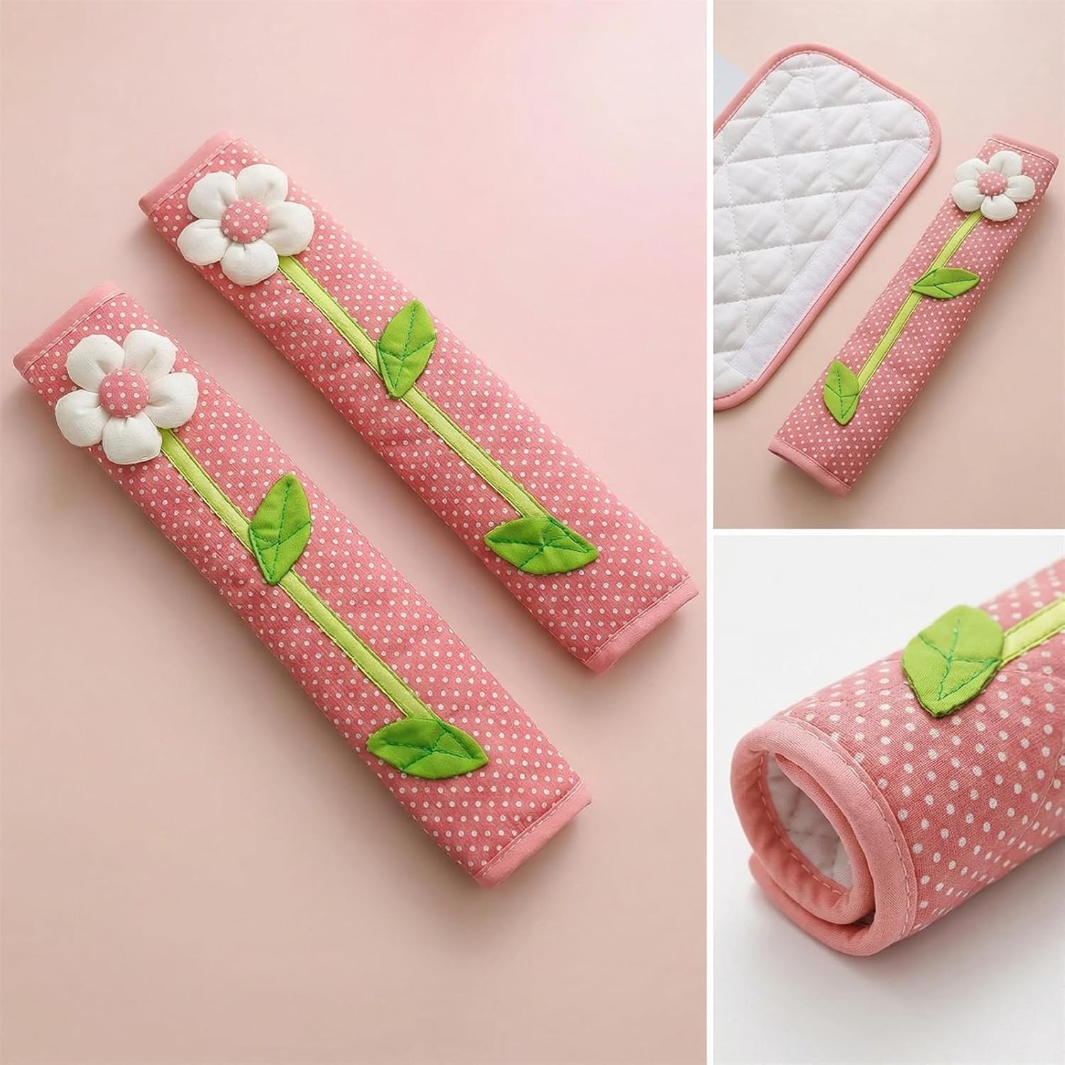 Refrigerator Door Handle Covers Washable Keep Appliance Clean for Fridge Microwave Stove Oven Catch All Stains Dust Dirty Fingerprint, Removable Refrigerator Handle Covers Set of 2 (Pink Flowers)