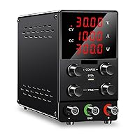 Vista 11 de Fuente de alimentación de CC variable, 30 V, 10 A, 5 A, fuente de alimentación de banco regulada de CC con pantalla LED de 4 dígitos, 15 V, 60 V