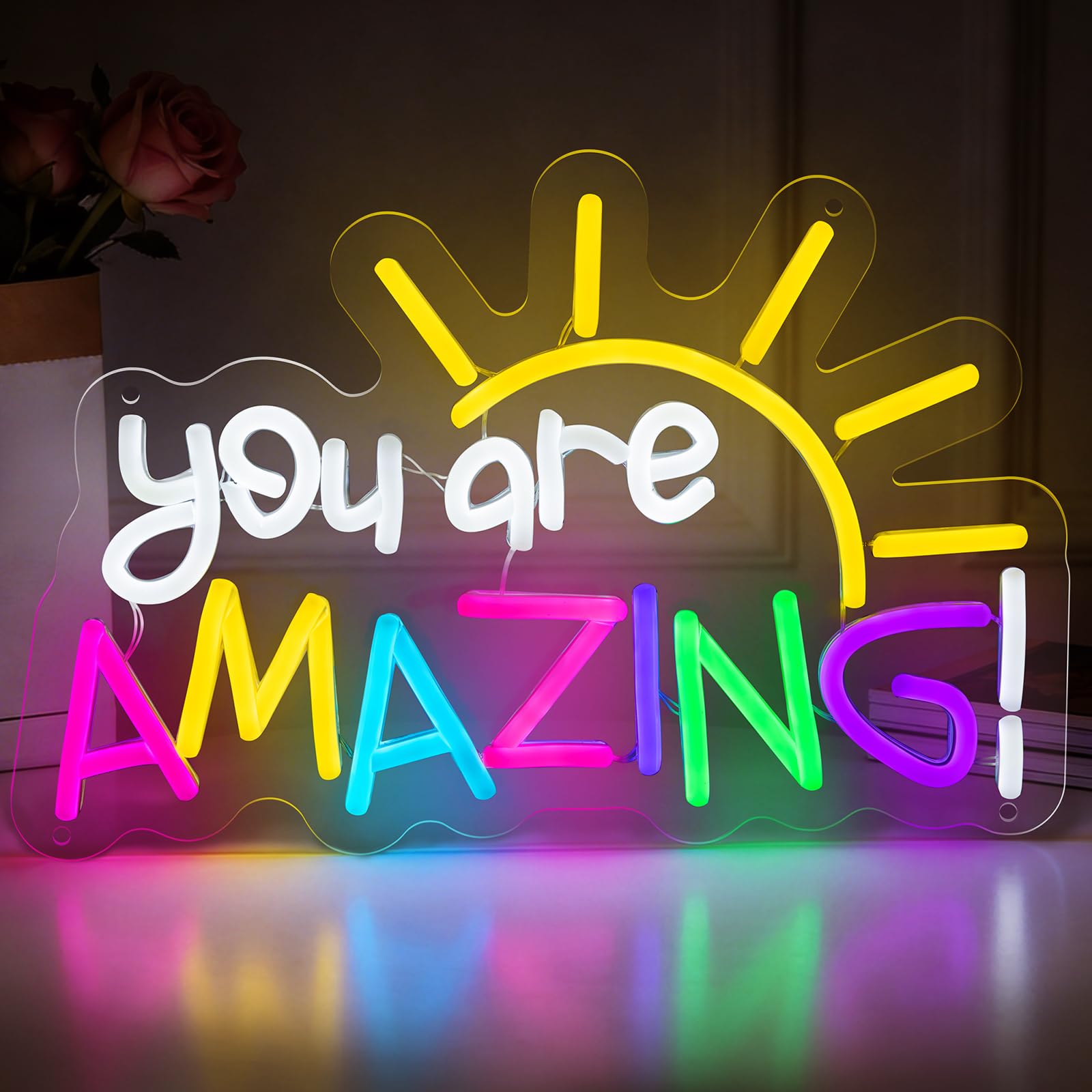 You Are Amazing neonowy znak, klasa neonowe znaki do dekoracji ścian, ściemniany znak świetlny LED USB do sypialni, klasy, domu, baru, przedszkola, na ślub, urodziny, przyjęcie, prezenty