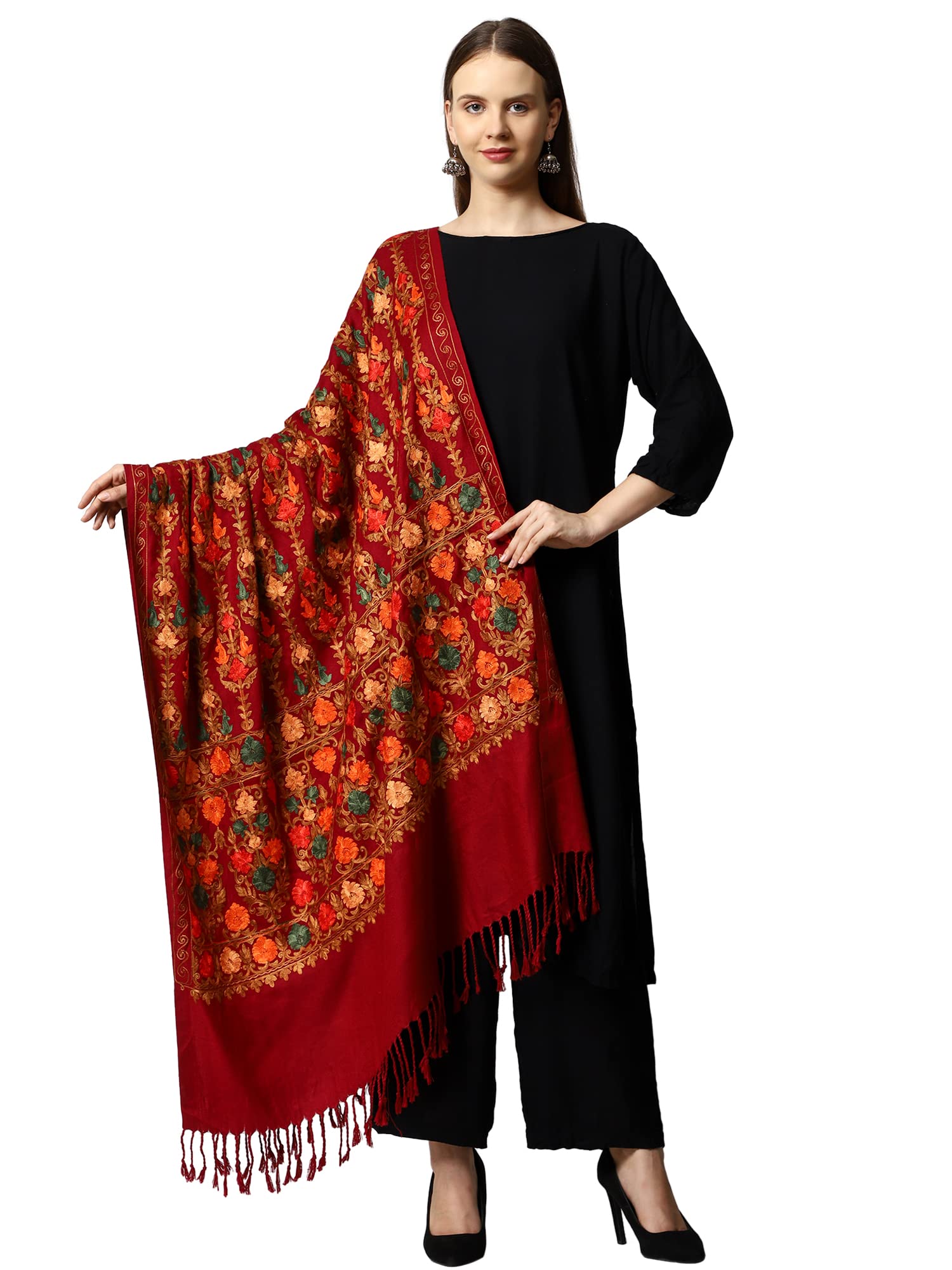 SWI WITH LABELWomen's Kashmiri Wool Shawl (2524_Pink)