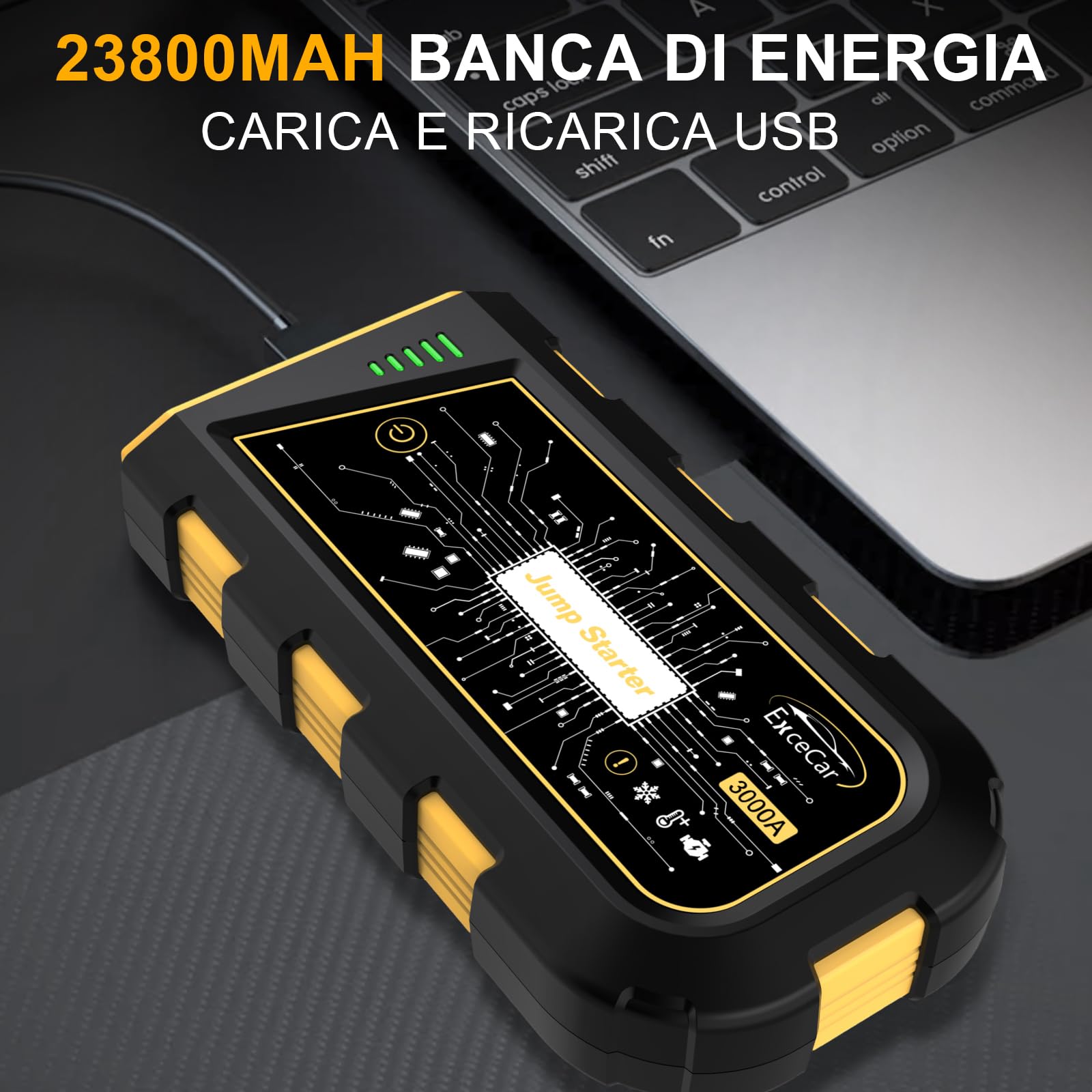 Y29 Plus 3000A Avviatore Batteria Auto12V, Con Cavo Di Avviamento e Cavo Di Collegamento per Benzina Fino a 8,0l e Motori da 6,5l, Avviatore Emergenza per Auto 23800mAh (3000A)