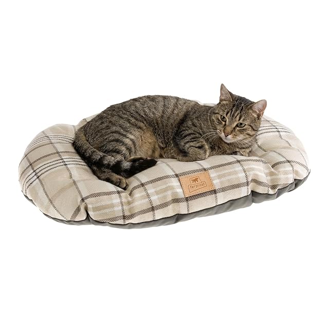Ferplast Cojín Acolchado Para Perros Y Gatos Scott 55/4, Doble Cara, Escocés, Suave Terciopelo, Lavable