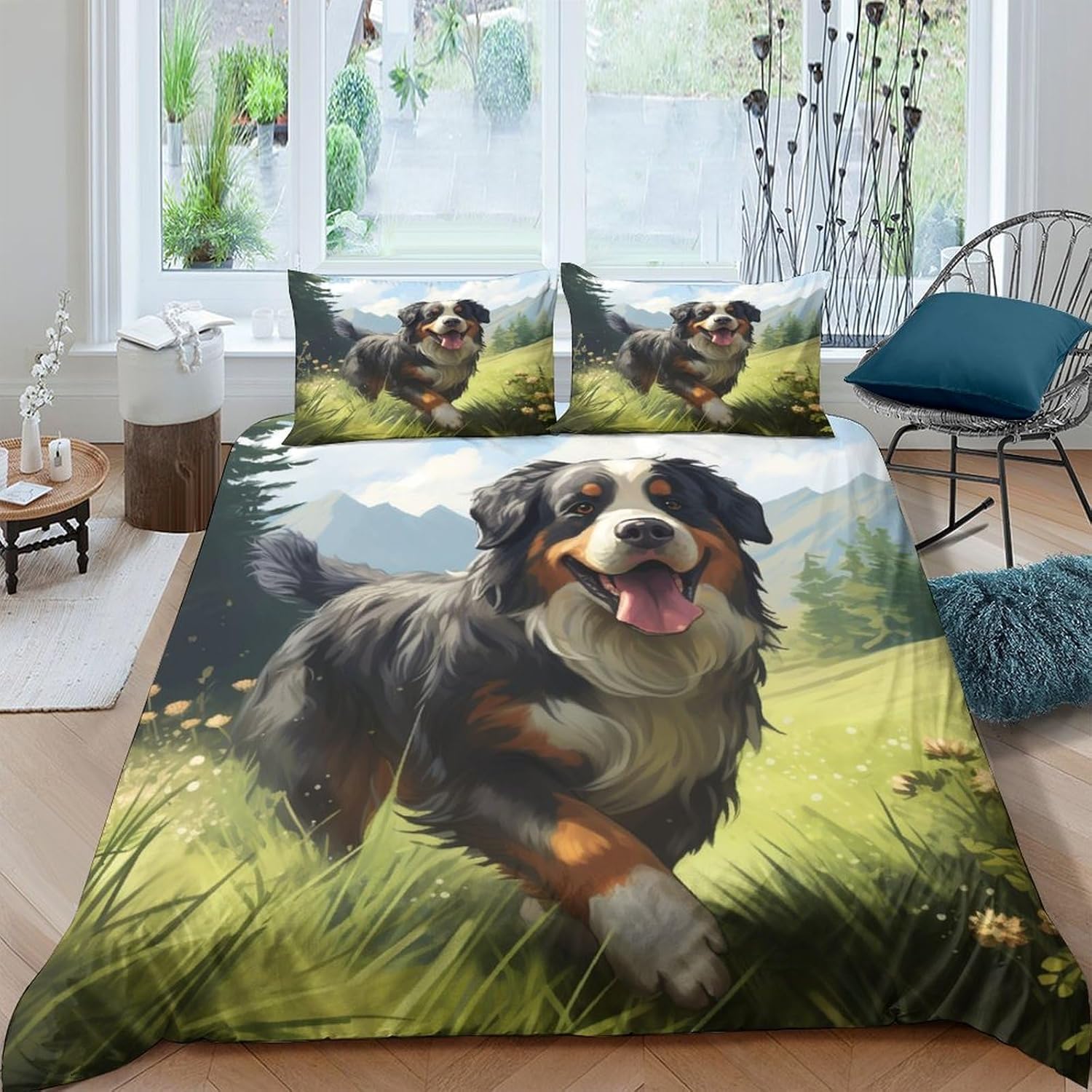 Housse de couette chien 3D 200x200 pour transformer la chambre des enfants et adultes