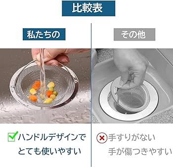 Amazon | 排水口 ゴミ受け キッチンシンク排水用 2個 | 直径8