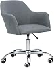 Modern Office Chair, Home Comfort Swivel Chair, Ergonomic Task Chair with Linen Upholstery and Armrests, Mid Back Adjustable Office Chair