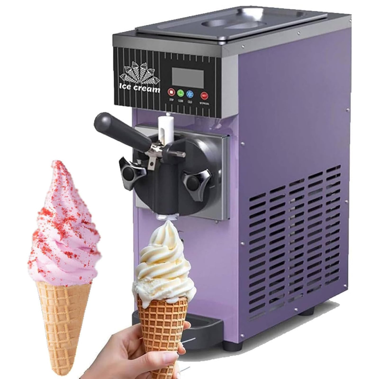 Máquina de helado con reposo vertical de 6 horas antes del uso Purple