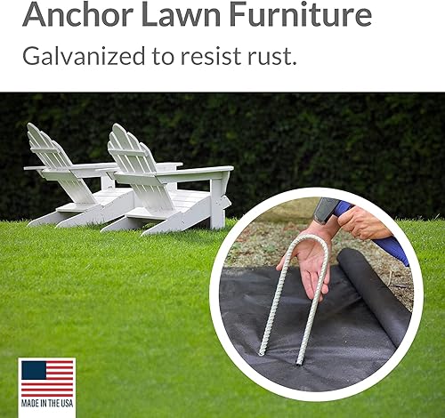 Miniatura 9 de Pinnacle Mercantile Paquete de 8 estacas de viento para trampolín extra resistentes galvanizadas de 12 pulgadas de largo 12 pulgada redondas en