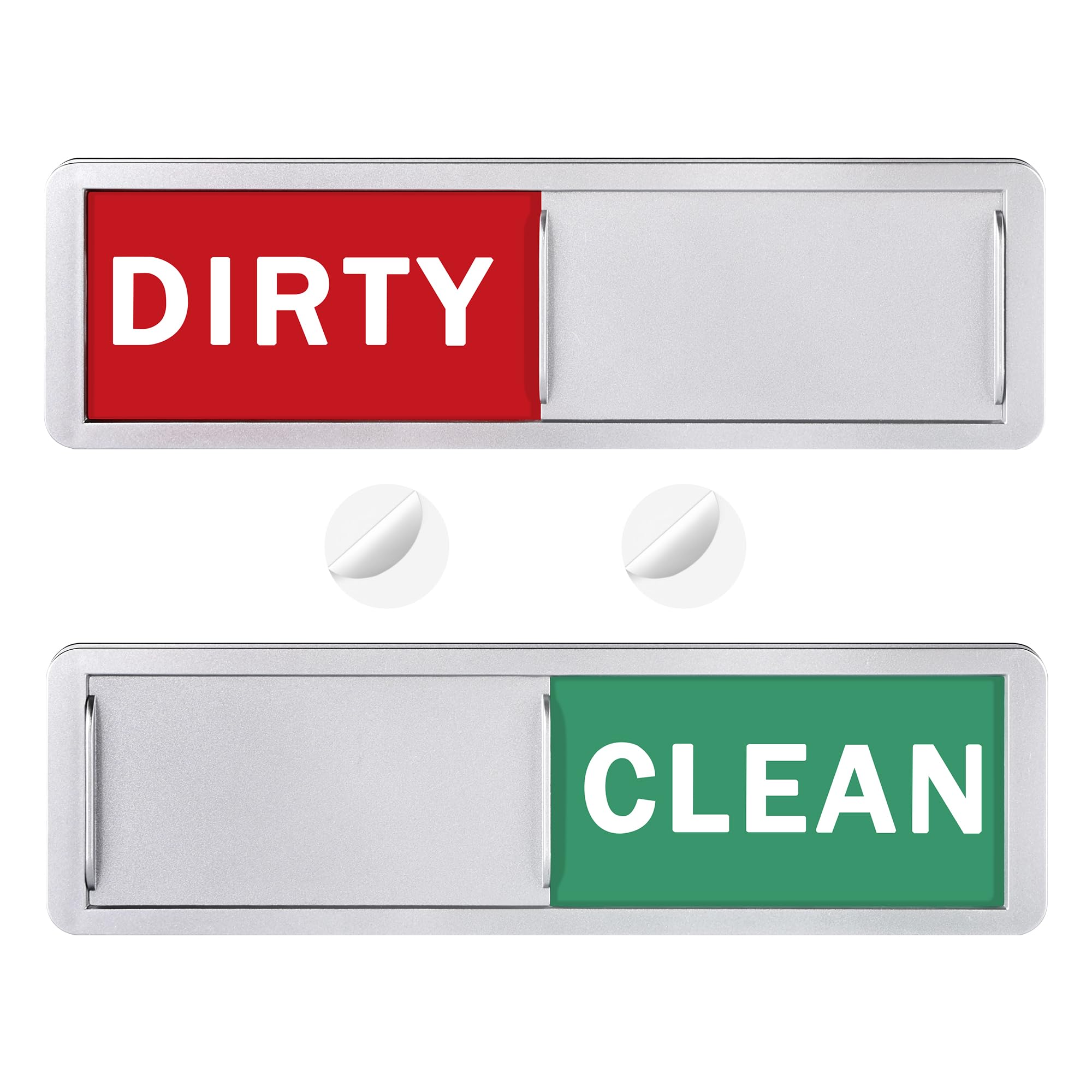 Dishwasher Magnet Clean Dirty Sign, Red and Green - Non-Scratch/Easy to Read, Slide to Switch, Strong Magnet/Adhesive Options