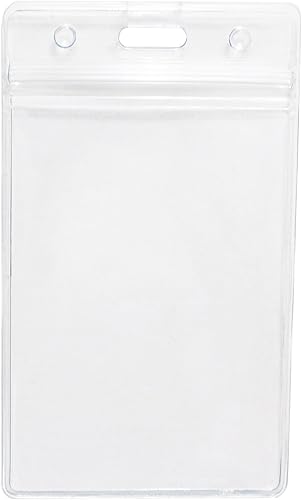 Miniatura 6 de King Sum - Porta gafete de identificación vertical, sellable, impermeable, plástico transparente, compatible con RFID, proximidad, tarjeta de banda