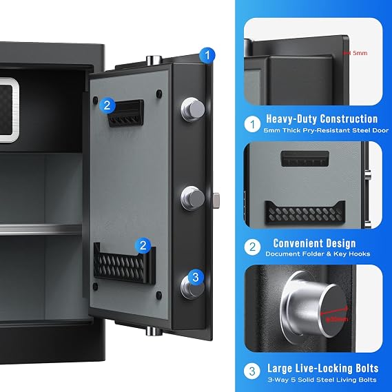 RPNB Home Safe Box,Large Personal Safe,Fingerprint Cabinet Safes,80 L