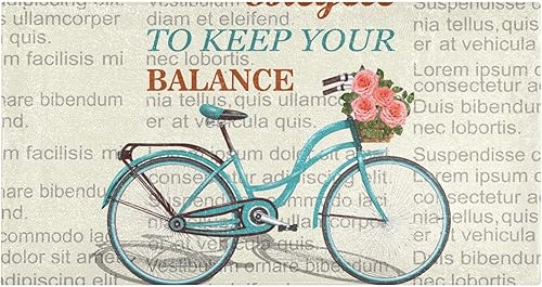 Miniatura 1 de ALAZA Tapete de cocina con cita inspiradora y con cita inspiradora sobre fondo de periódico, 39 x 20 pulgadas, antideslizante, suave, lavable, para