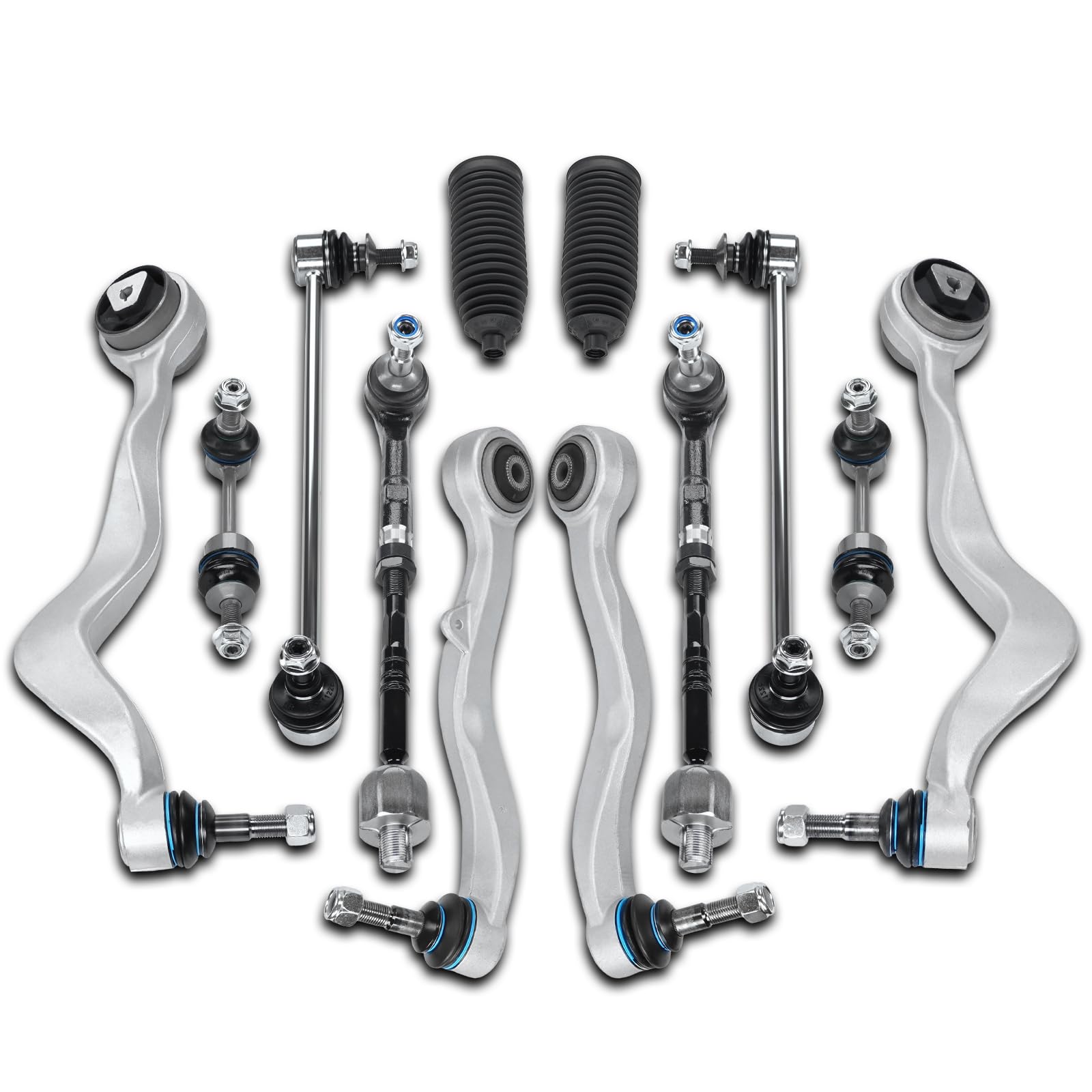 Querlenker Satz Vorne Vorderachse 14 Teilig Kompatibel mit BMW 5er E60 5er Touring E61 520i 523i 525i 530i 540i 545i 550i 520d 525d 530d 535d M5 2001-2010 Replace# 31356769499