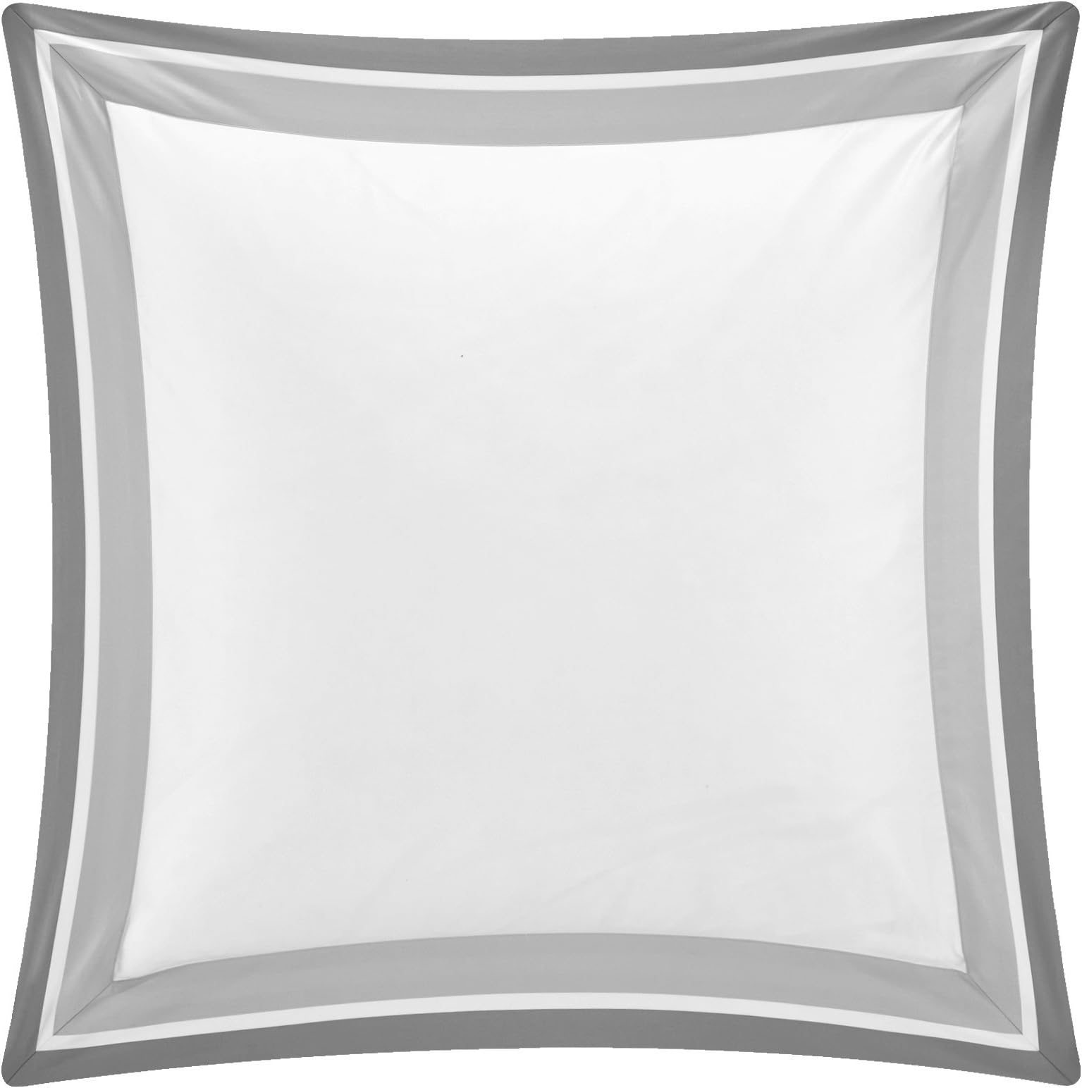 Shading Collection 2 pieces in a Pack Euro Square Pillow Sham Covers 100% Egyptian Cotton Sateen 400 Thread Count 26”x26” with 1" flange Suitable Filling Size 28"x 28" (WHITE/TAUPE/GREY)