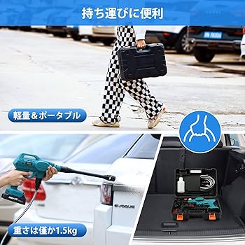 Amazon | Elikliv 高圧洗浄機 コードレス 充電式 ハンディ 洗車機