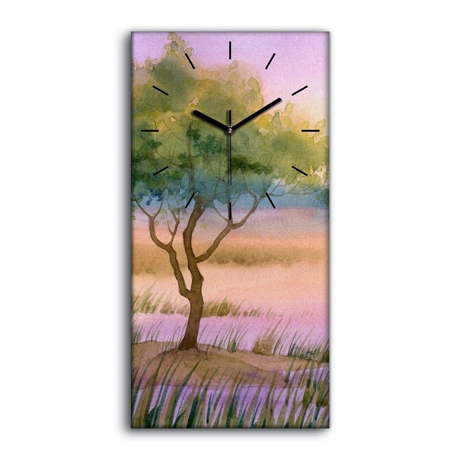 Horloge sur toile 30x60cm silencieuse sans tic-tac pour salon