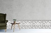 Vista 4 de Retro-Art - Paneles de pared 3D con diseño de mosaico en color blanco y gris, PVC, 7" x 10", 237SR