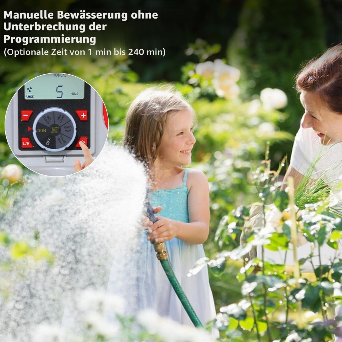 Bewässerungscomputer 2-Auslässe Garten Bewässerungsuhr Automatische Wasser Zeitschaltuhr Bewässerungssystem Wasser Timer