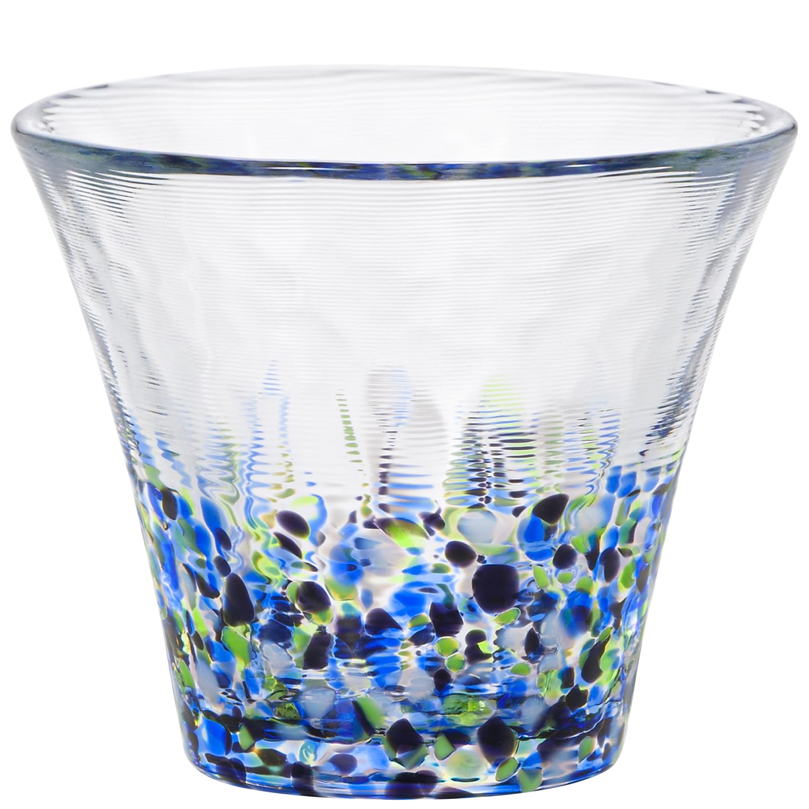 Aderia Tsugaru Vidro Sake Cup Night Firefly 2.5oz Glass Guinomi Gift Box