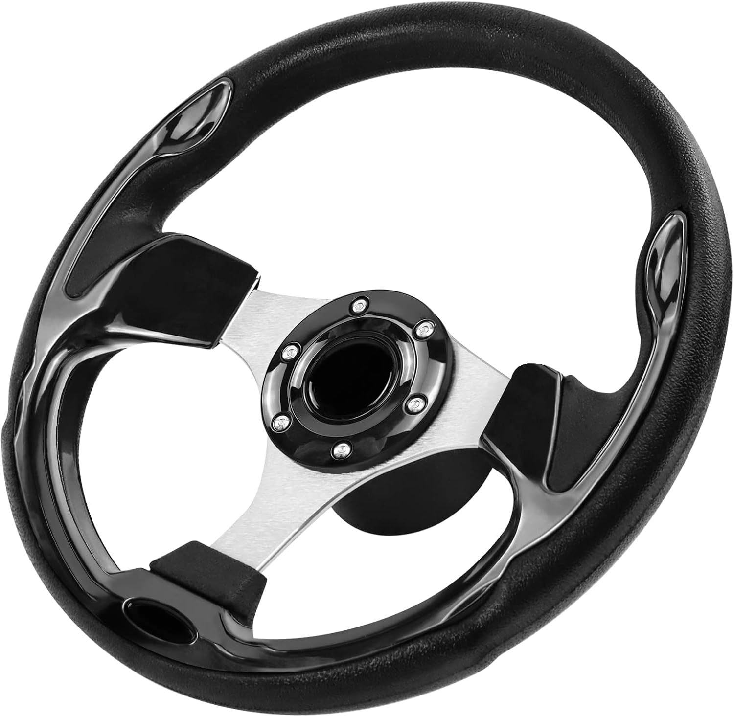 QYMOPAY 12.5inch, 3/4 Inch Axle Marine Steering Wheel