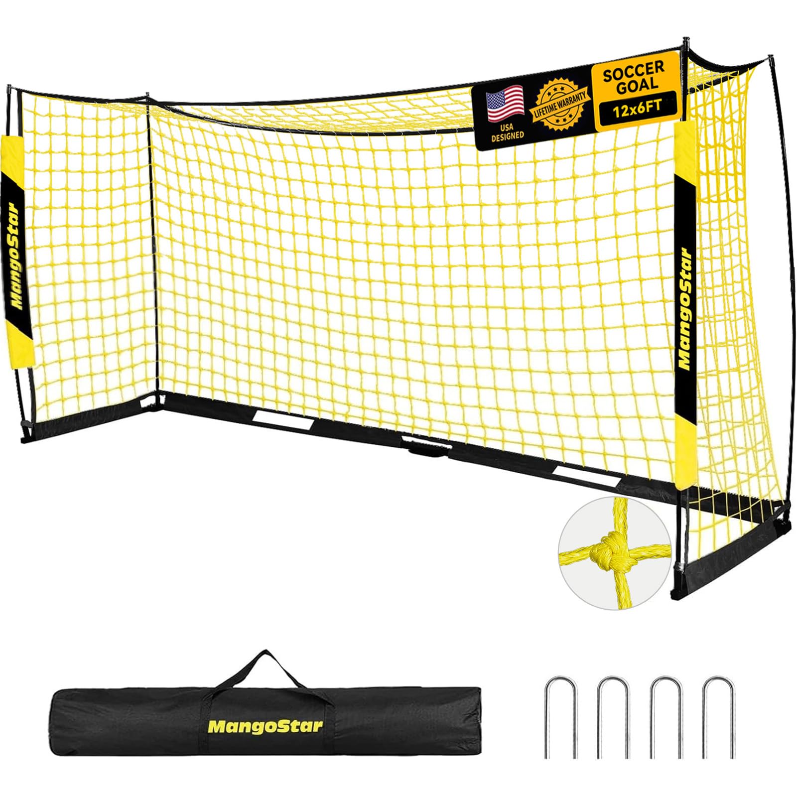 MangoStar Soccer Goal Portable Soccer Net Collapsible Metal Base for Home Backyard Soccer Field Practice Training with Carry Bag-picture-12