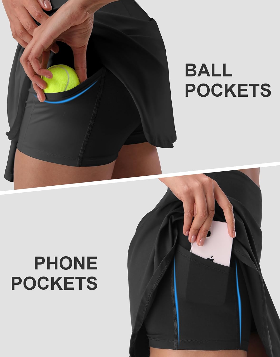 Pioneer Camp Women's 14" Tennis Skirts High Waisted Athletic Golf Skort with Shorts 3 Pockets for Pickleball Workout Running - Image 6