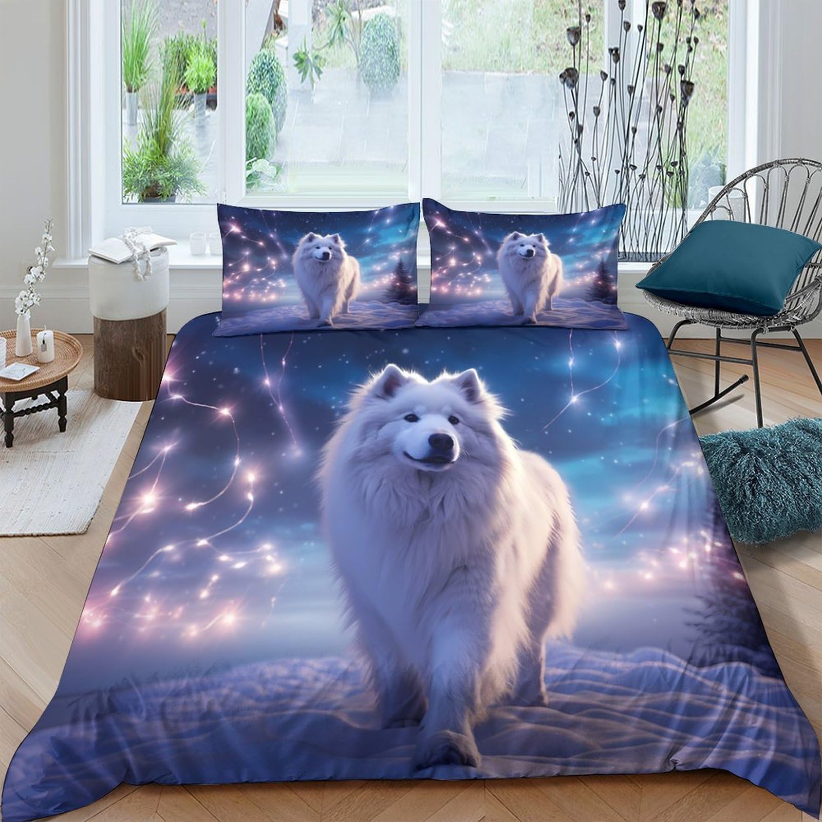 Parure de lit étoilée grand confort : évadez-vous chaque nuit avec la housse de couette chien 3D